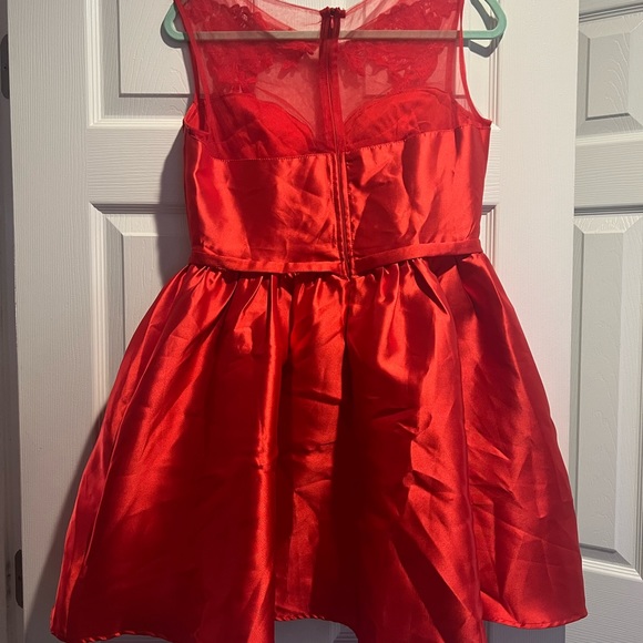 Red Satin Formal Dress - Picture 3 of 4